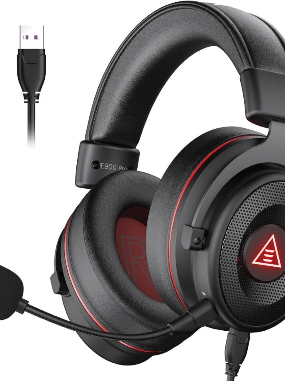 EKSA E900 Pro USB Gaming Headset for PC - Computer Headset with Detachable Noise